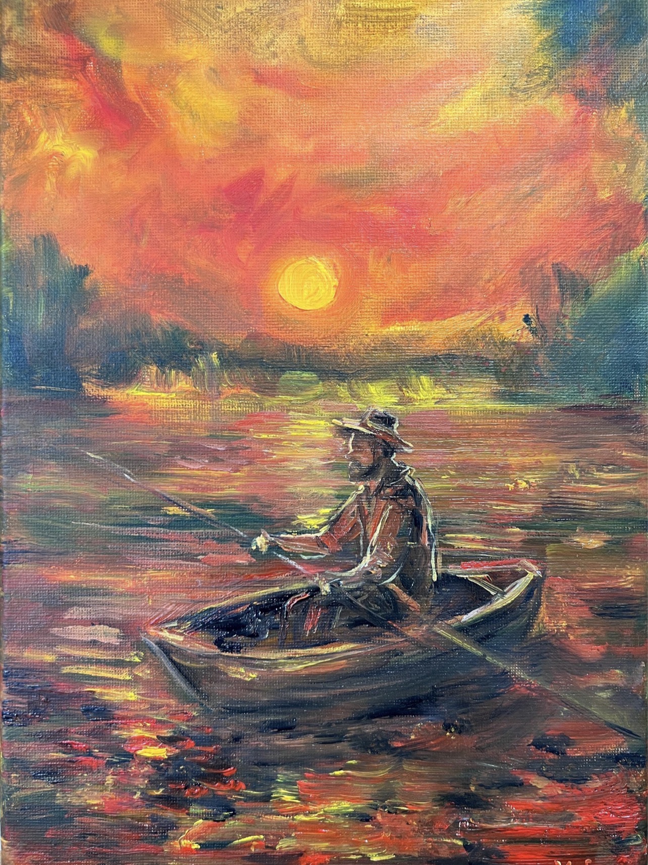 Fisherman on the Sea of Azov painting by Marina Stognieva